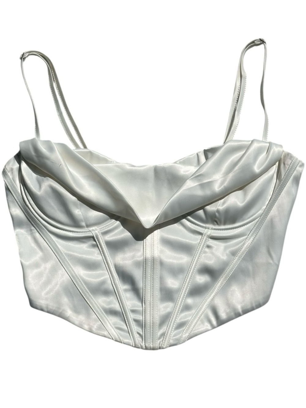 Satin Corset Bralette in Ivory
